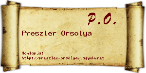 Preszler Orsolya névjegykártya